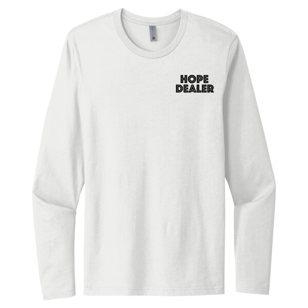 Hope Dealer Left Chest (Black) - Unisex Premium Cotton Long Sleeve T-Shirt Thumbnail