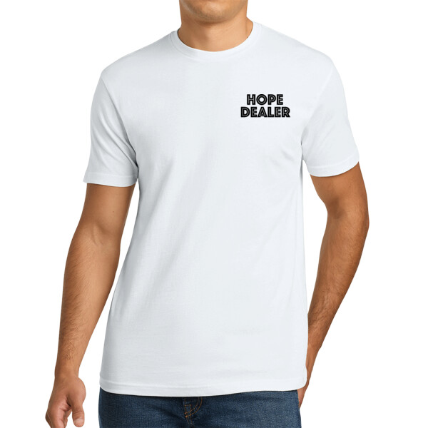 Hope Dealer Left Chest (Black) - Unisex Premium Cotton T-Shirt Thumbnail
