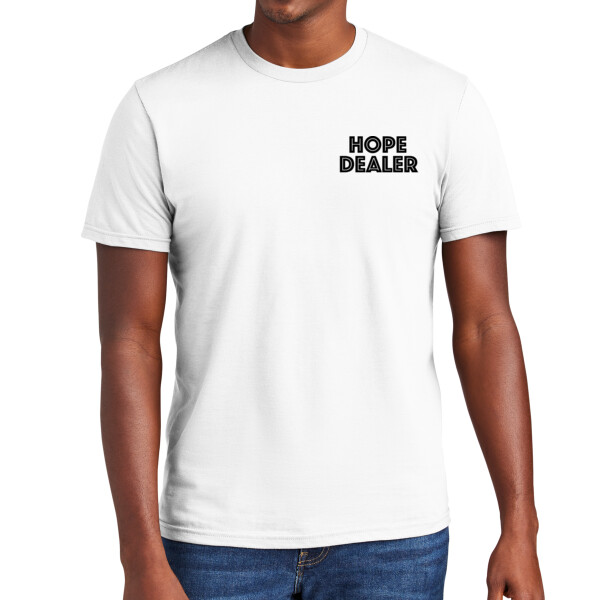 Hope Dealer Left Chest (Black) - Unisex Everyday Cotton T-Shirt Thumbnail